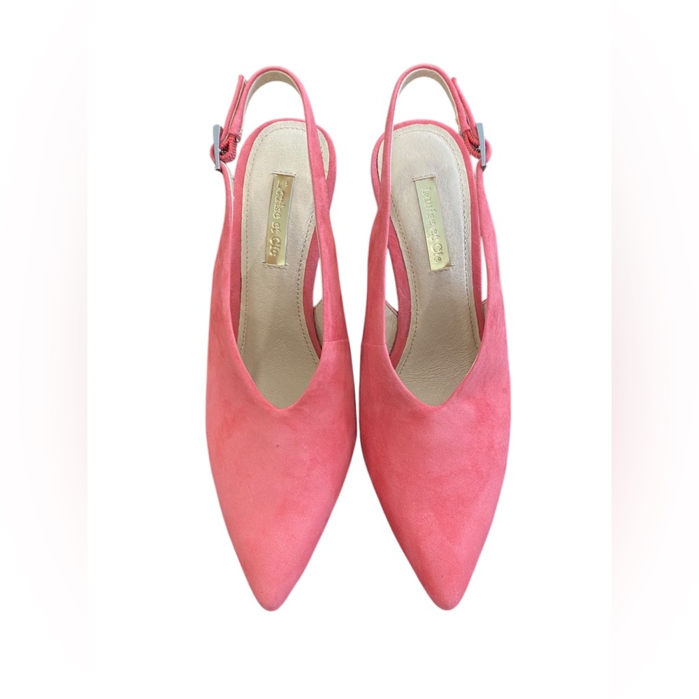 Louise eat Cie Jilliana Pink Suede Pointed Toe Pump Heels Shoes